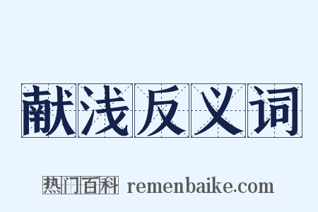 献浅反义词是什么意思的图片